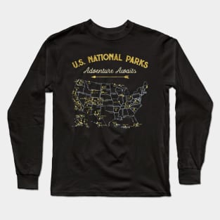 Us National Parks Maps Long Sleeve T-Shirt